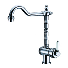 Silver Chrome Deck Mounted Single Lever Kitchen Faucets